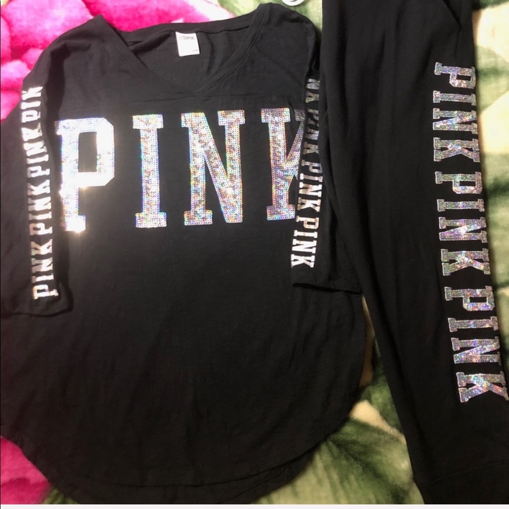 PINK HTF!! BLING MATCHING SET!! NWOT!! Both Large